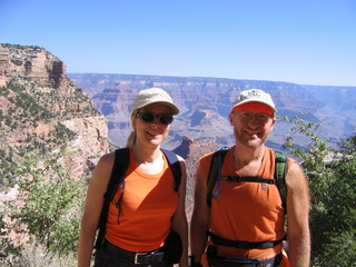 Grand Canyon from rim viewpoint -- Thomas, Adam, Sabine