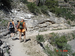 T.R. -- Grand Canyon from Bright Angel trail -- Sabine, Adam from behind