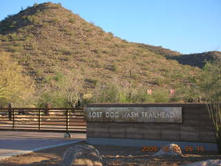 Lost Dog Wash trailhead sign