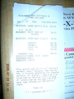 oldpassport Zambia receipt