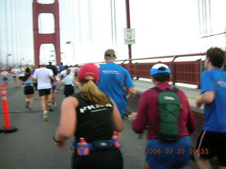 San Francisco half marathon crossing the Golden Gate Bridge