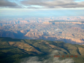 523 5yf. aerial -- clouds in the Grand Canyon