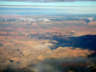 525 5yf. aerial -- clouds in the Grand Canyon