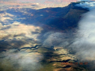 527 5yf. aerial -- clouds in the Grand Canyon