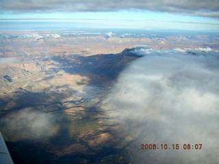 528 5yf. aerial -- clouds in the Grand Canyon