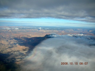 529 5yf. aerial -- clouds in the Grand Canyon