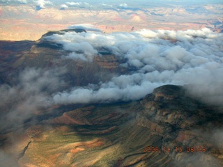 531 5yf. aerial -- clouds in the Grand Canyon