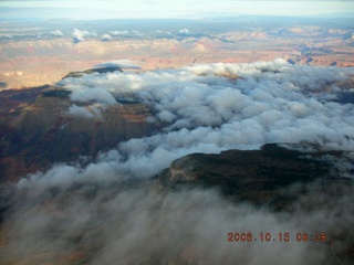 533 5yf. aerial -- clouds in the Grand Canyon