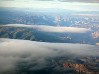 aerial -- clouds in the Grand Canyon