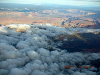 aerial -- clouds in the Grand Canyon