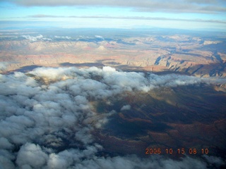 539 5yf. aerial -- clouds in the Grand Canyon