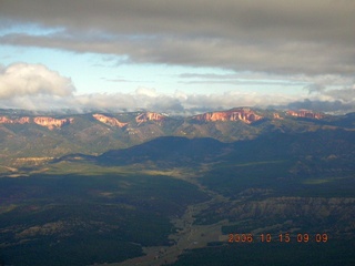 aerial -- cloud shadows in the Grand Canyon