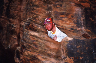 oldfamilyphoto -- Bryce/Zion trip -- Adam in a rock