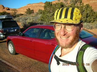 the rented Charger at Arches -- Adam