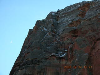 Zion National Park -- small moon (on left)