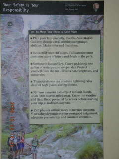 Zion National Park -- canyon overlook sign