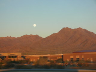moon over McDowell Mountains