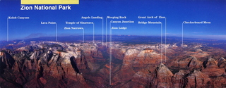 Zion National Park, panarama postcard