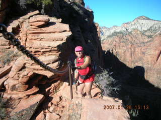 Zion National Park -- Angel's Landing hike -- Adam on top of the rock pile