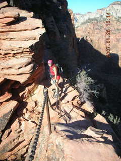 Zion National Park -- Angel's Landing hike -- Adam on top of the pile of rocks