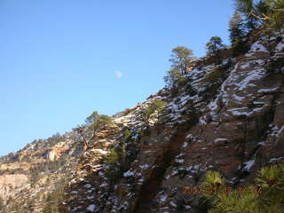 Zion National Park -- small moon on left