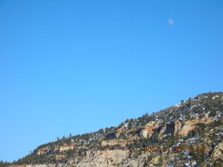 Zion National Park -- riverside walk -- moon