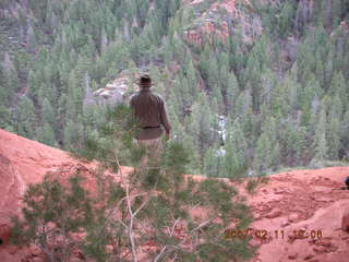 Sedona -- Secret Canyon hike -- Adam climbing slickrock