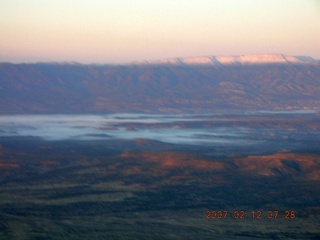 aerial -- clouds in the valley near Sedona