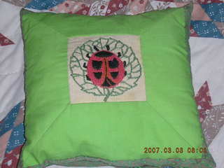 Mom's ladybug pillow