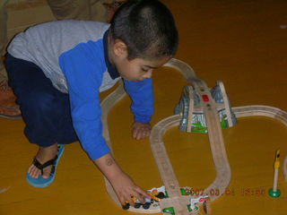 Gaby's fourth birthday -- Gaby and trains