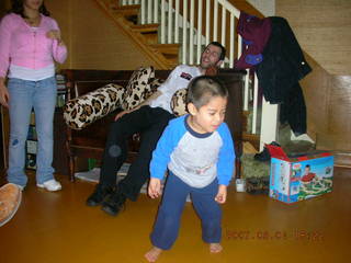 Gaby's fourth birthday -- Gaby and trains