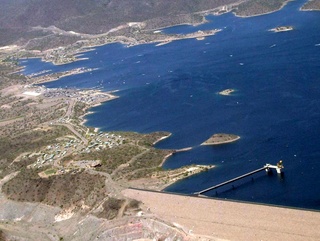 aerial around Phoenix, Lake Pleasant, from n4372j