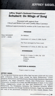 program for 2007feb13, Scottsdale, Jeffrey Siegel, Schubert