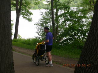 Steve Kelker and Cody at Lake Harriet