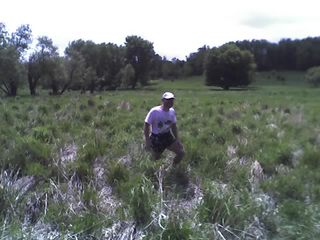 Carver Park meadow - Adam in the mud