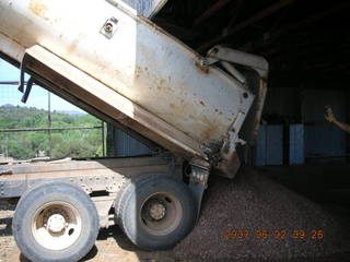 Young -- Chapman Ranch Airport - dump truck in the hangar