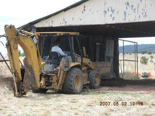 Young -- Chapman Ranch Airport - working on the hangar