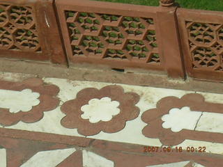 Taj Mahal patterned rock walkway and wall