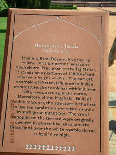 Humayun's Tomb, Delhi - text