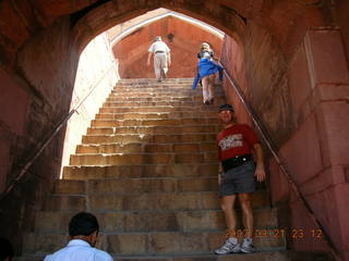 Humayun's Tomb, Delhi - Adam on the stairs