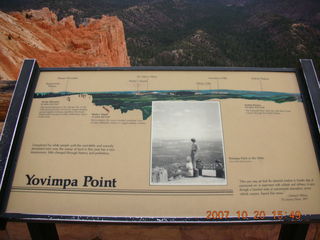 Bryce Canyon - Yovimpa Point sign