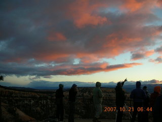 Bryce Canyon - Sunrise point at dawn - red clouds