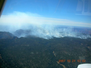 786 6am. aerial - Grand Canyon - smoke over north rim