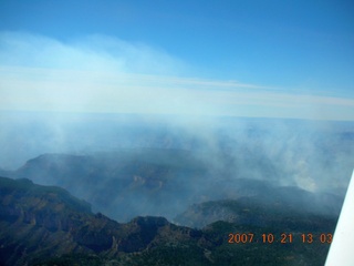 788 6am. aerial - Grand Canyon - smoke over north rim