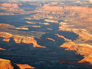 aerial - Canyonlands at dawn