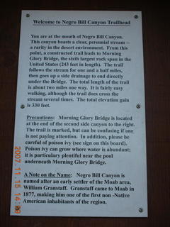 Moab - Negro Bill Trail sign