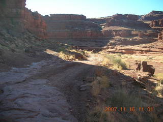 Canyonlands National Park - Lathrop Trail hike - barefoot human footprint