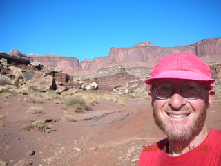 719 6bg. Canyonlands National Park - Lathrop Trail hike - Adam