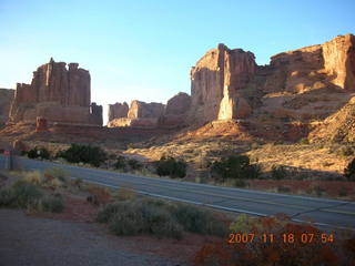 43 6bj. Arches National Park - Park Avenue Trail at daybreak