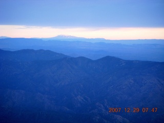 aerial mountains north of Phoenix at first sunlight